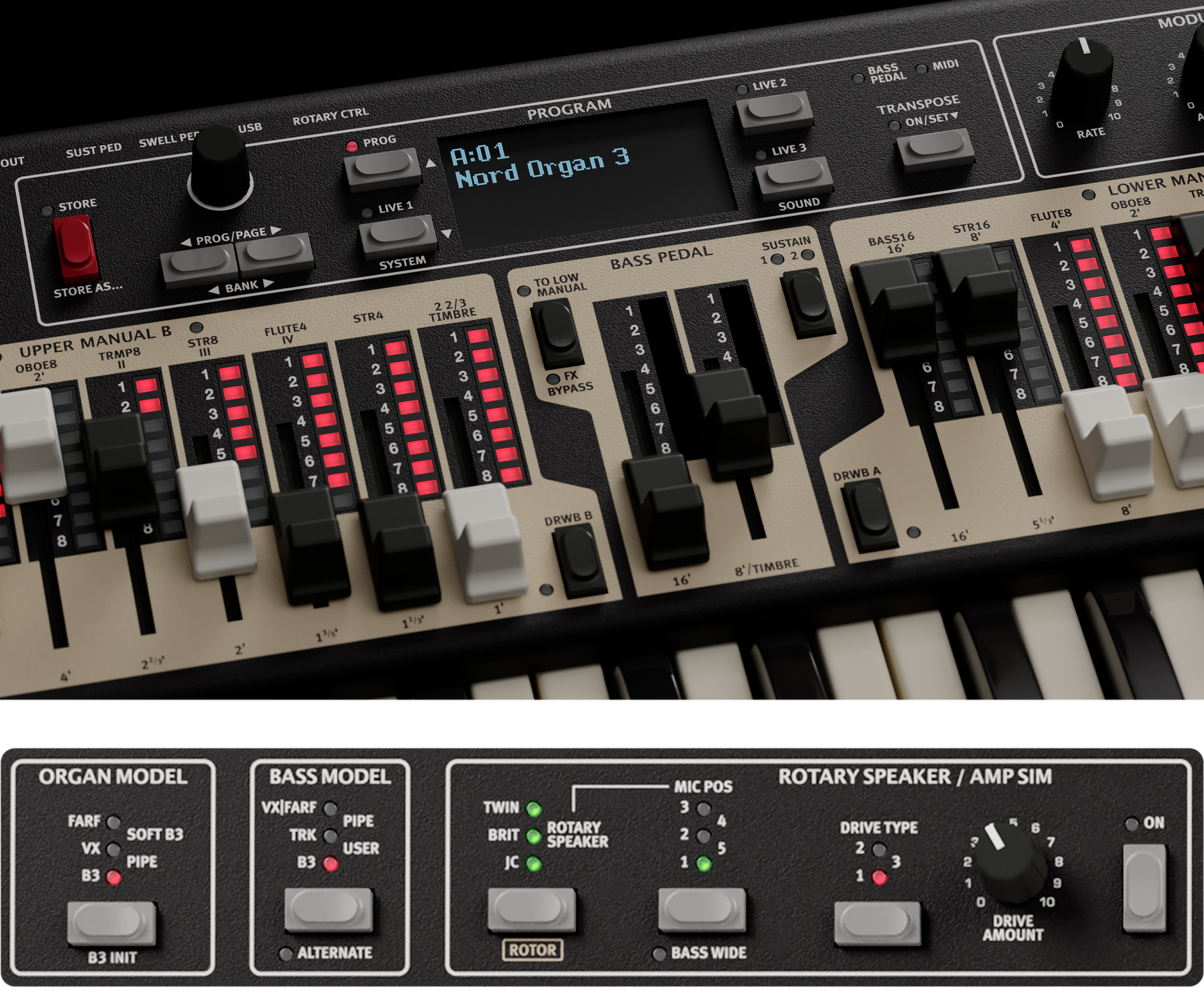Nord Organ 3 panel
