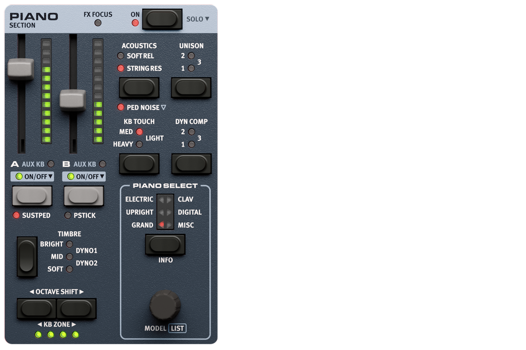 Nord Stage 4 piano panel